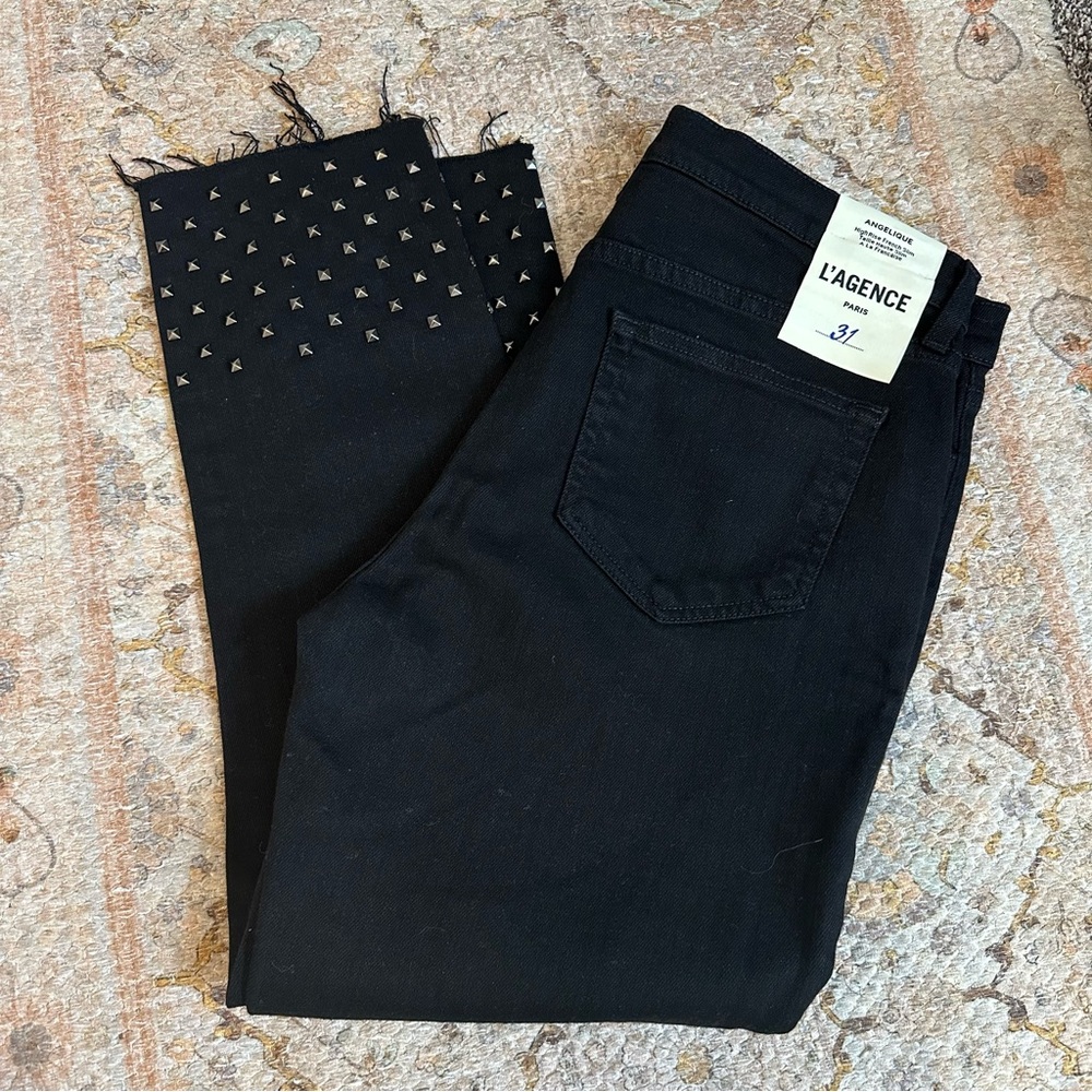NWT L’Agence Studded Black Jeans